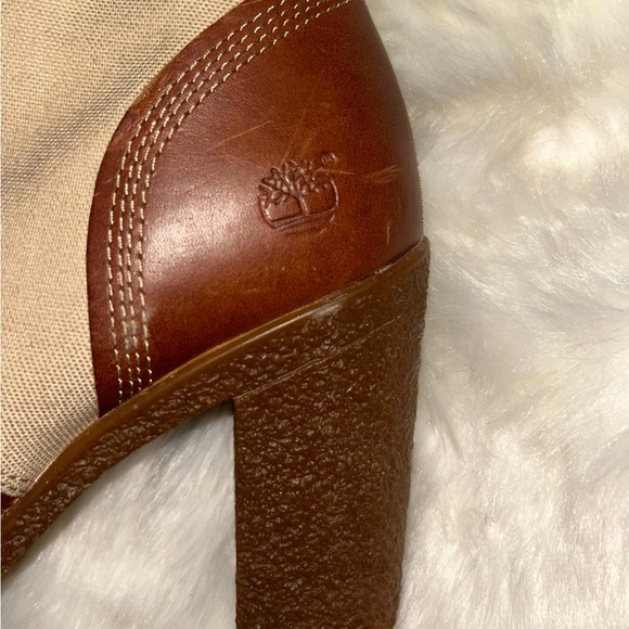 SIZE: US Women’s 8 Tan/ brown Lace-up Timberland heeled booties (w/ Ortholite) - Picture 6 of 7